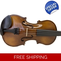 Woodnote German Style finish Solin+Bow+Rosin+Case+Shoulder Restd Wood/Ebony Violi